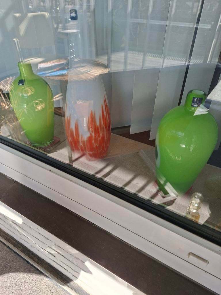 Leonardo vazen 2 stuks, Ophalen of Verzenden, Overige kleuren, Glas, Minder dan 50 cm