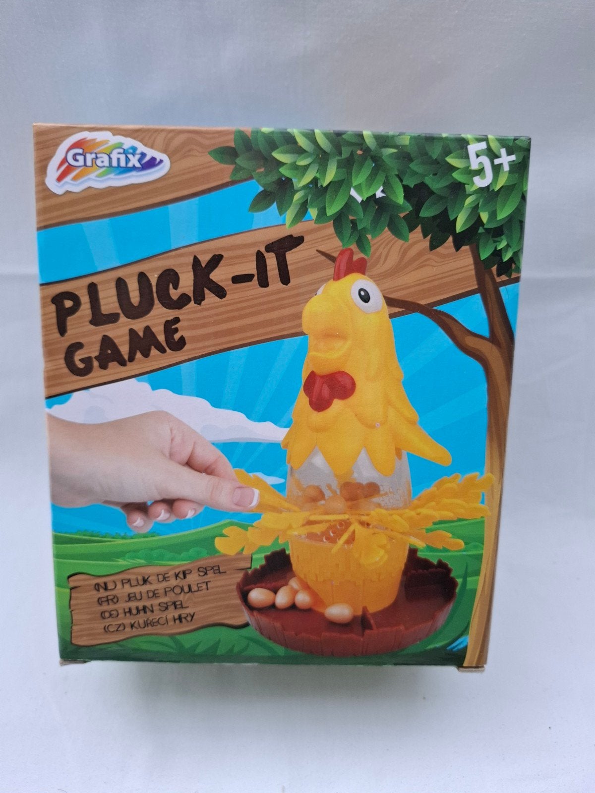 Pluck-It Game: Grappig kippenspel voor het hele gezin!, Een of twee spelers, Ophalen of Verzenden, Zo goed als nieuw, Grafix