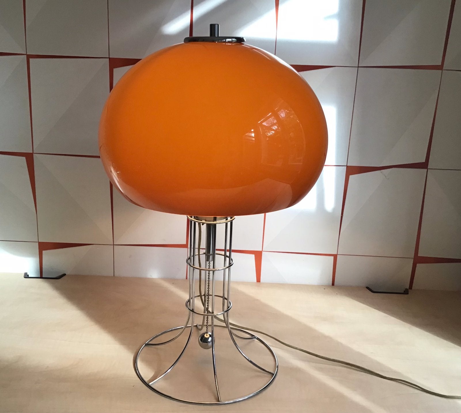 vintage "Mushroom" tafellamp Herda Verlichting Amsterdam 70s, Ophalen, Zo goed als nieuw, Vintage