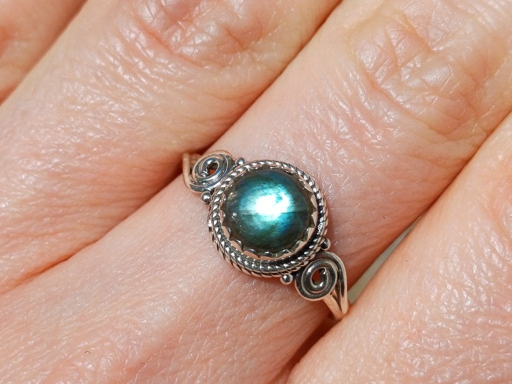 Vanoli 925 zilveren ring met labradoriet maat 18,25, Daiva1973@hotmail.com, 18 tot 19, Vanoli, Overige kleuren