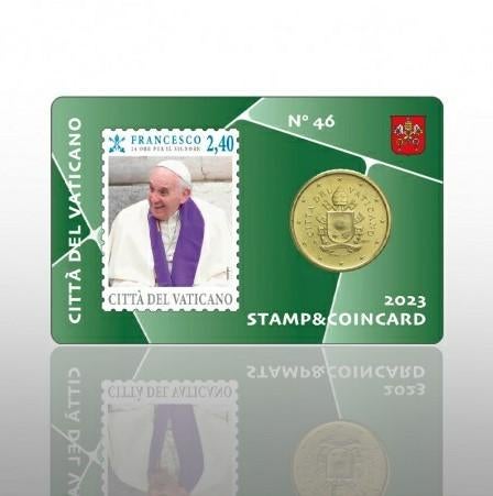 Coincard 46 met Postzegel Vaticaan 2023, Postzegels en Munten, Munten | Europa | Euromunten, Ophalen of Verzenden, Vaticaanstad