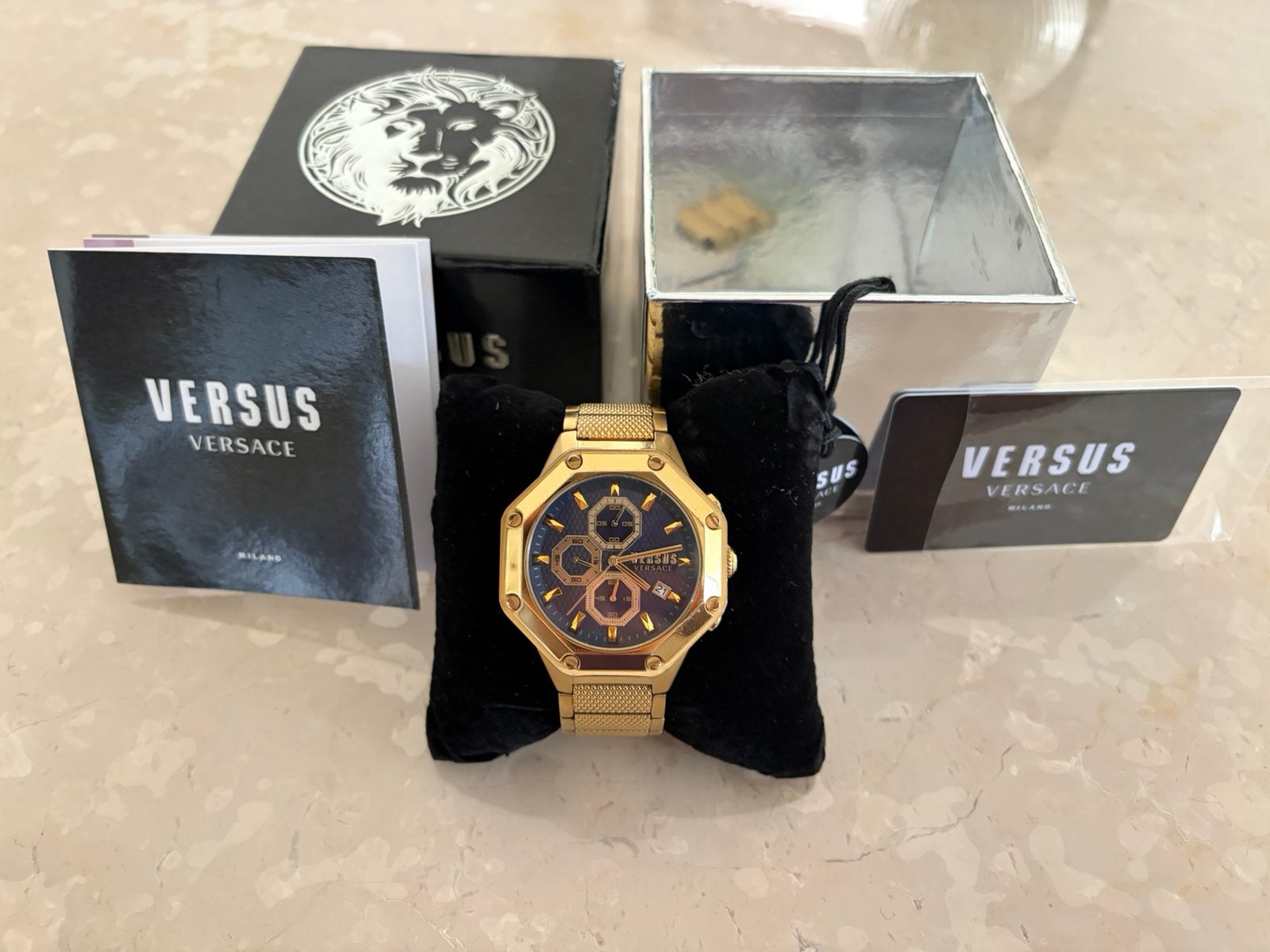 Versace Versus Heren Horloge Goud, Ophalen, Zo goed als nieuw, Goud, Overige merken