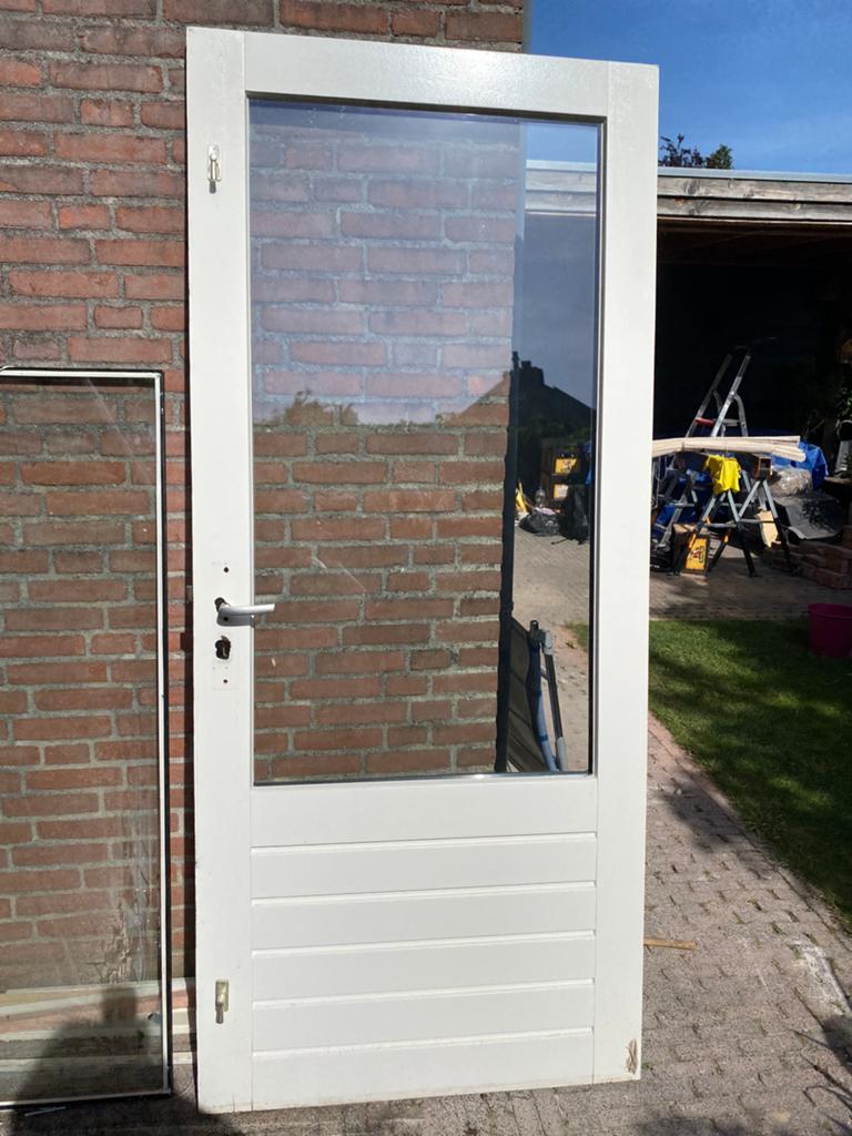 Complete buitendeur, Doe-het-zelf en Verbouw, Deurkozijn, Zo goed als nieuw, 150 tot 225 cm, Hout