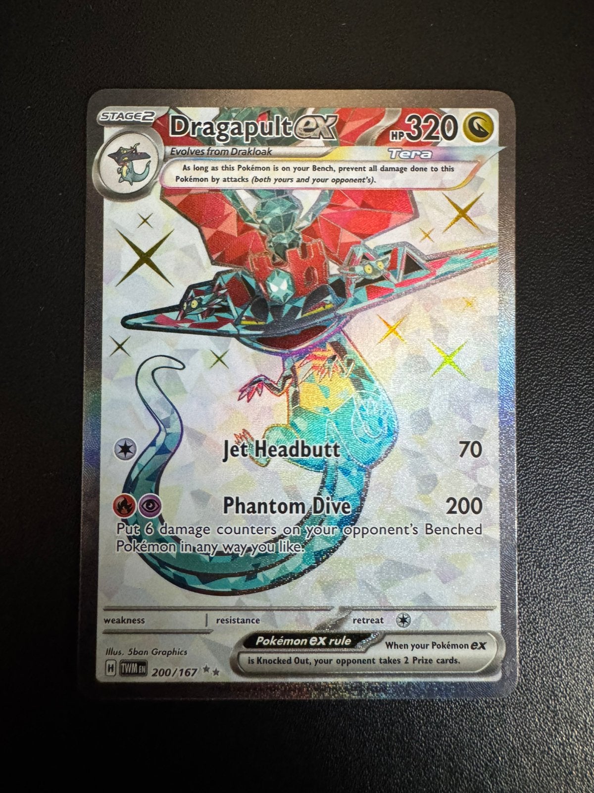 Dragapult EX 200/167 Twilight masquerade, Hobby en Vrije tijd, Verzamelkaartspellen | Pokémon, Zo goed als nieuw, Ophalen of Verzenden