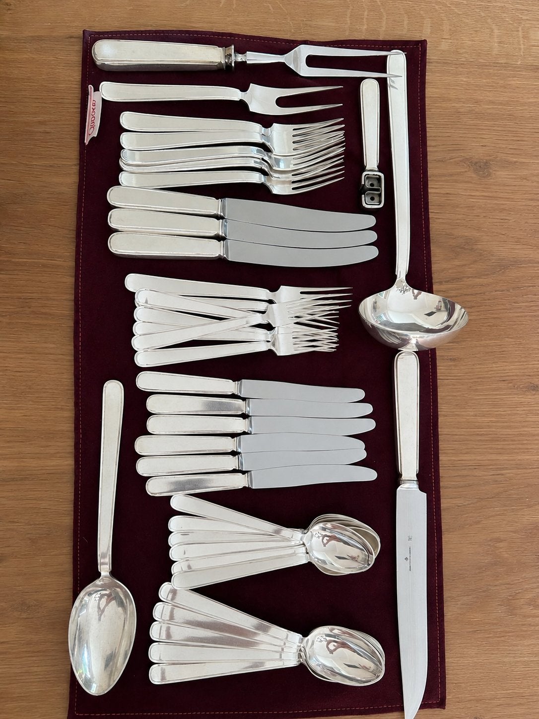 Keltum bestek set 100 gr verzilverd met posthoorn., Gebruikt, Keltum, Bestekset, Ophalen of Verzenden