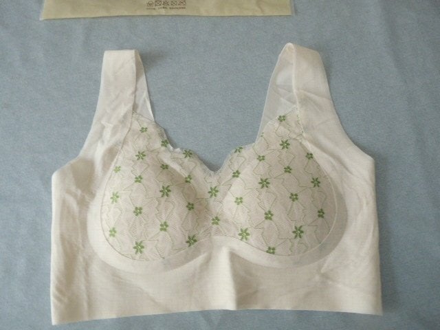 naadloze  bh bra shapewear creme met groen bloem. mt 2XL, Ophalen of Verzenden, Beige, BH