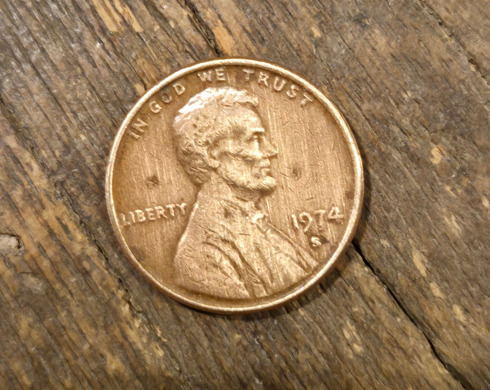 1(dollar) cent Lincoln 1974 S, Ophalen of Verzenden, Noord-Amerika, Losse munt