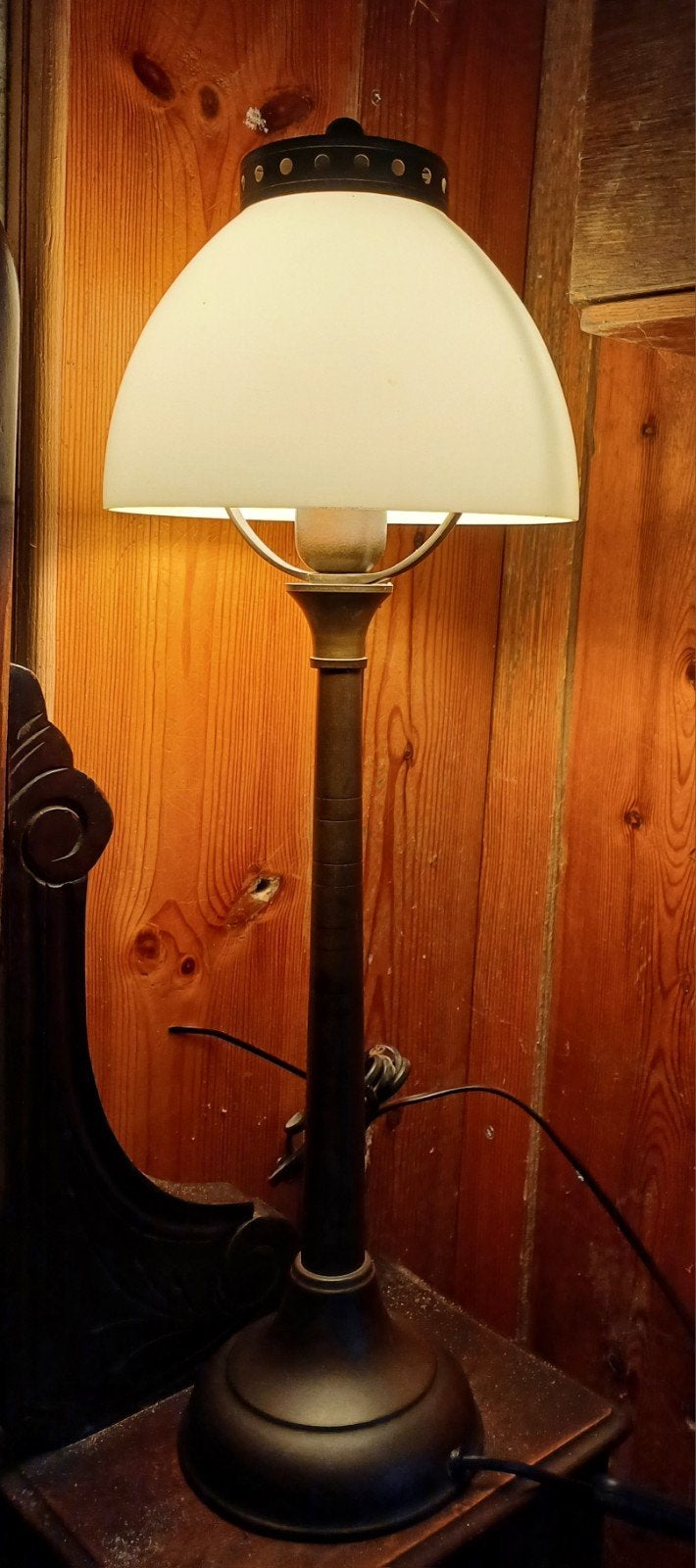 klassieke staande schemerlamp met opaalglas 60cm, Ophalen of Verzenden, Schemerlamp