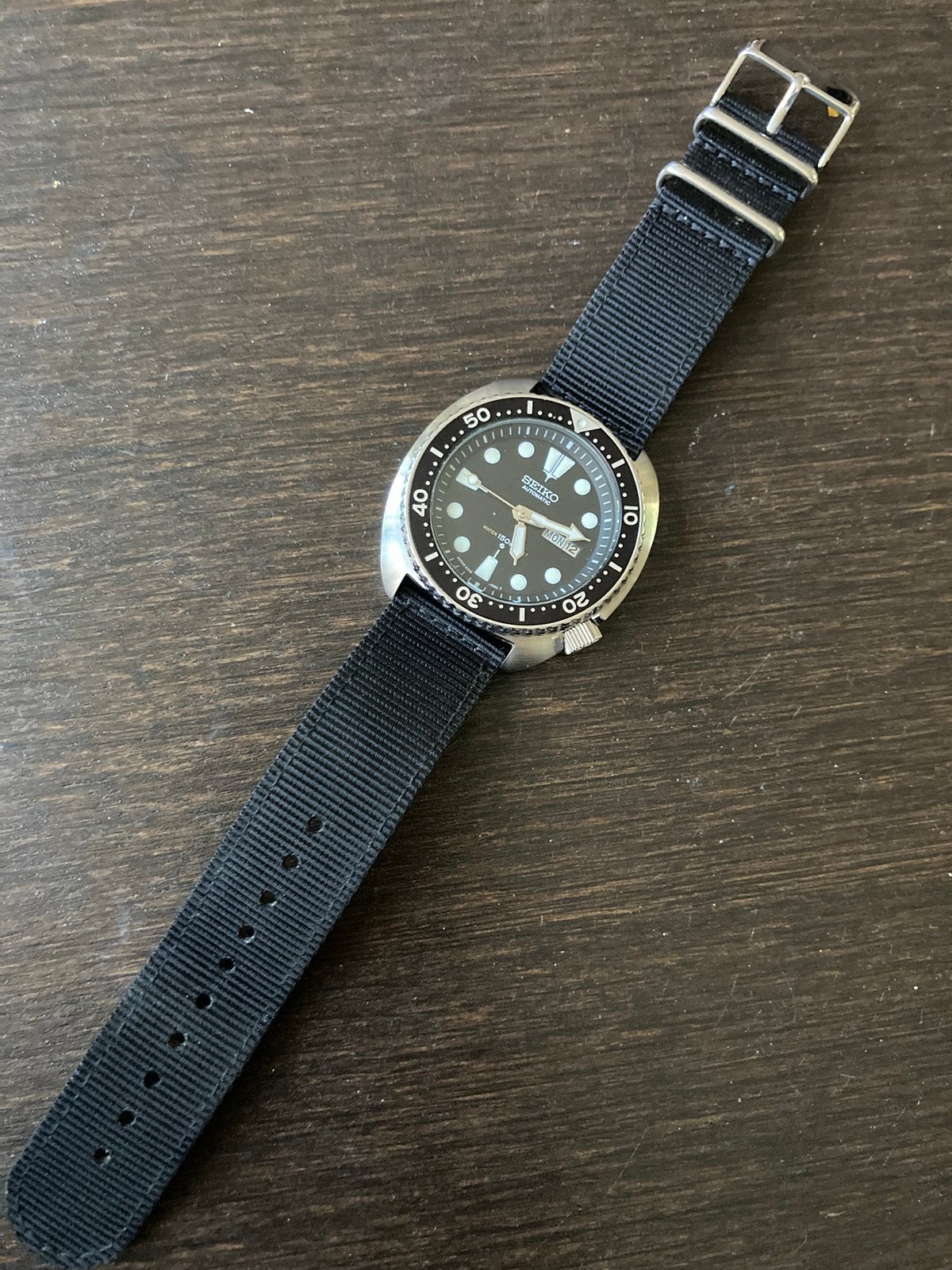 Originele vroege Seiko Turtle (6309-7049) uit februari 1977, Gebruikt, Zwart, Ophalen of Verzenden, Waterdicht