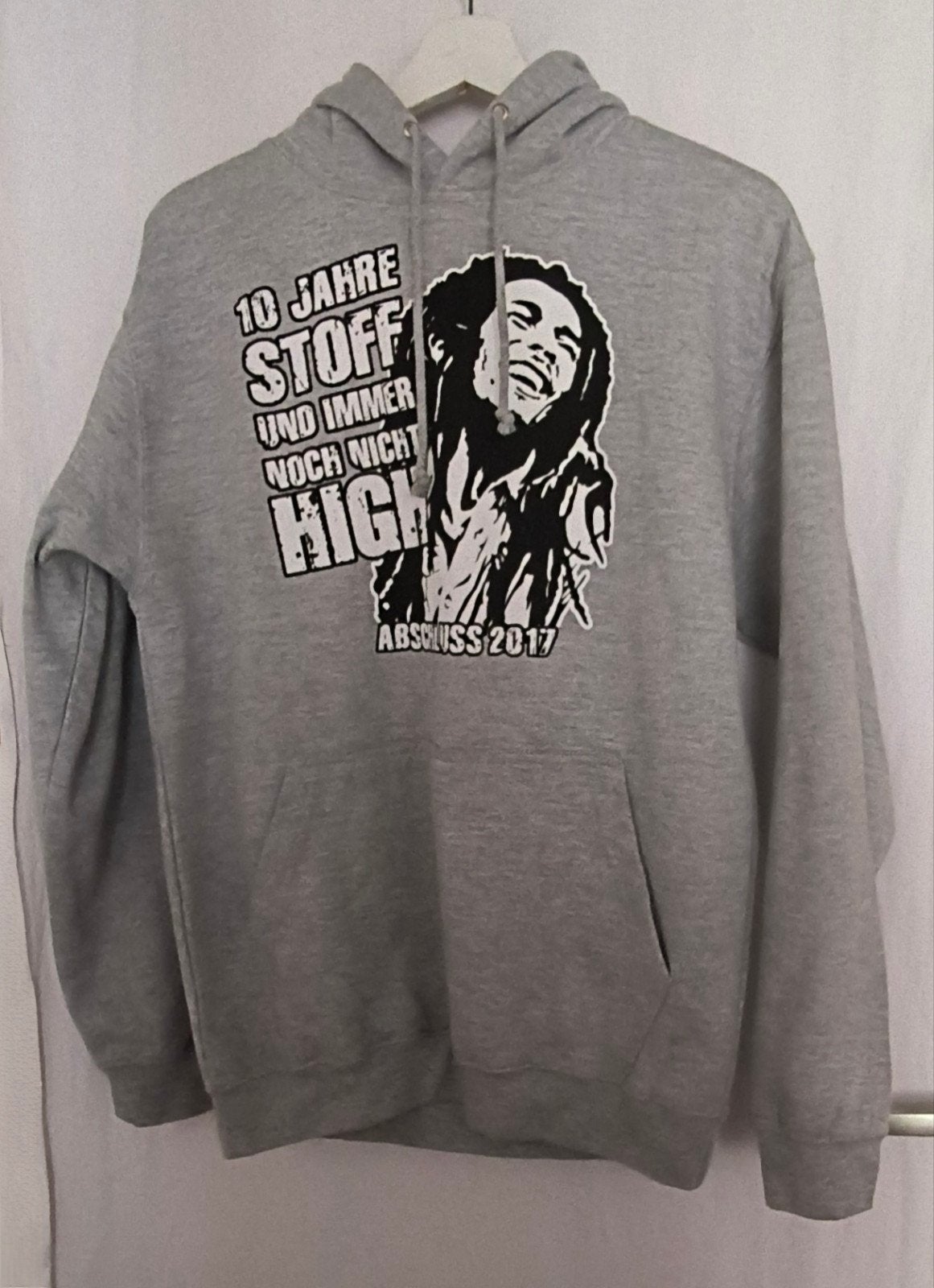Grijze hoodie met Bob Marley print - Abschied 2017, Ophalen of Verzenden, Zo goed als nieuw, AWDis