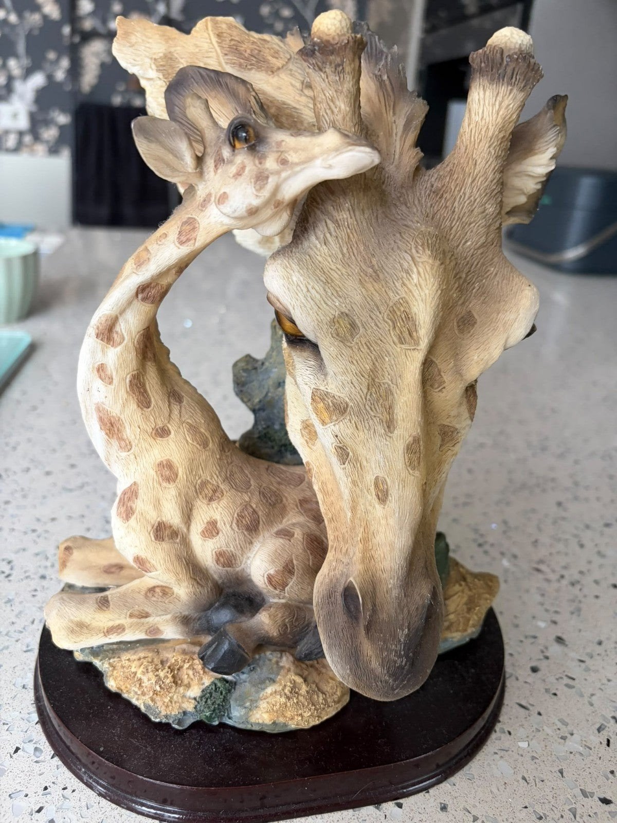 Decoratief beeld giraffen moeder en kind, Meerkleurig, Overige stijlen, Kunststof, Ophalen of Verzenden
