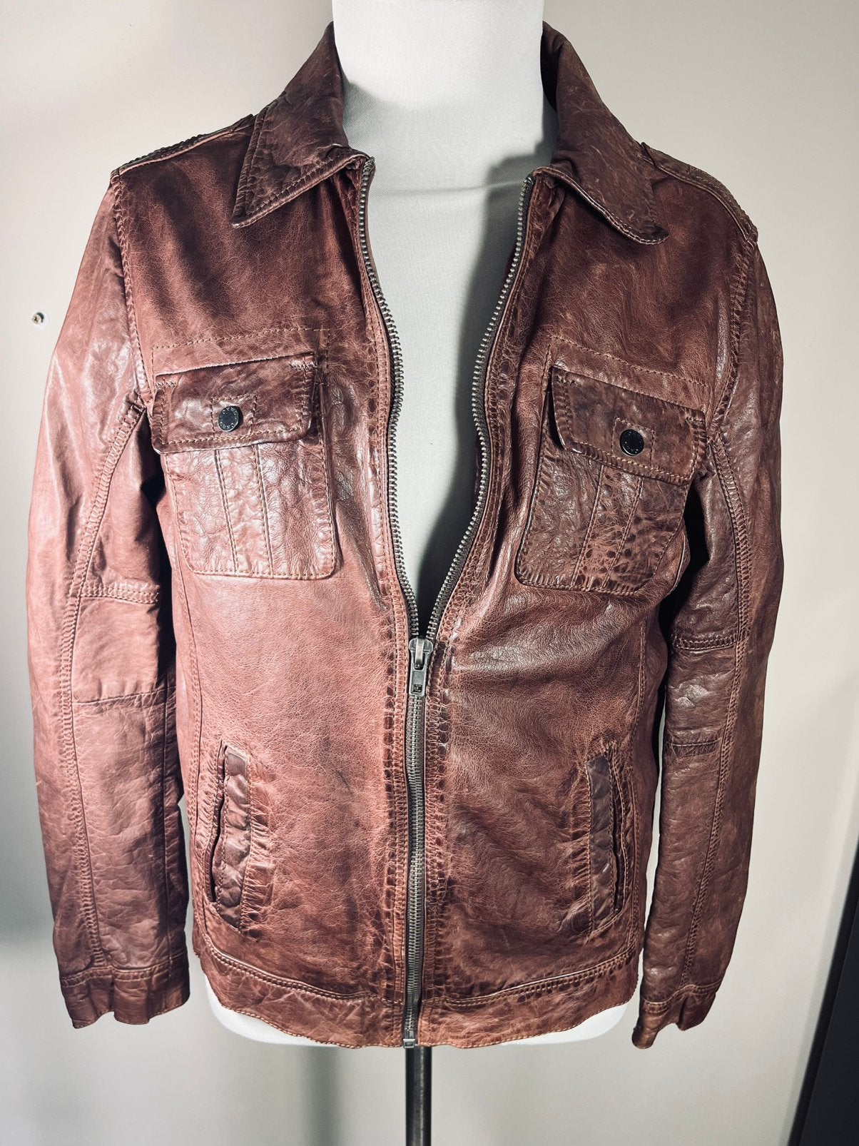 Oakwood leren jack, maat XL, nieuw, wvp €349,00, Oakwood, Bruin, Ophalen of Verzenden, Nvt