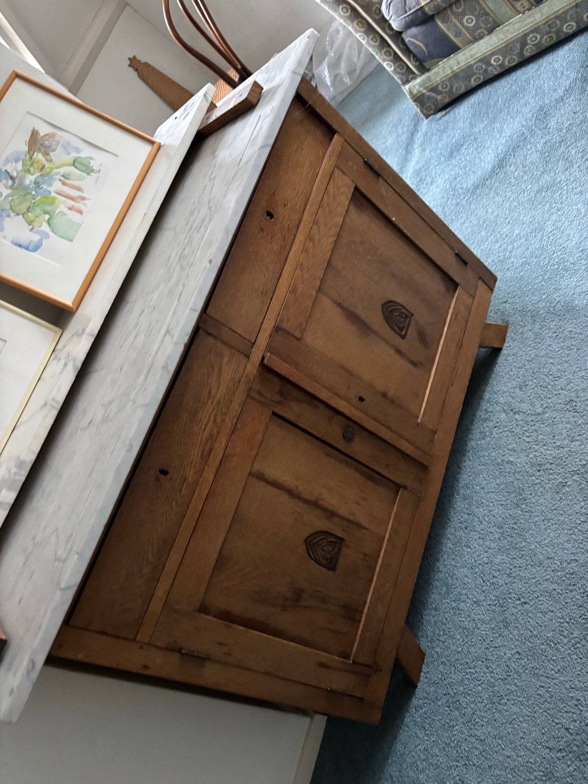 Antieke commode met marmeren blad, Ophalen