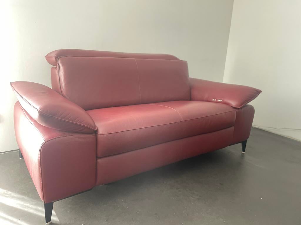 leren relax bank, 175x95cm, electrisch verstelbaar, 150 tot 200 cm, Tweepersoons, Ophalen of Verzenden, Zo goed als nieuw