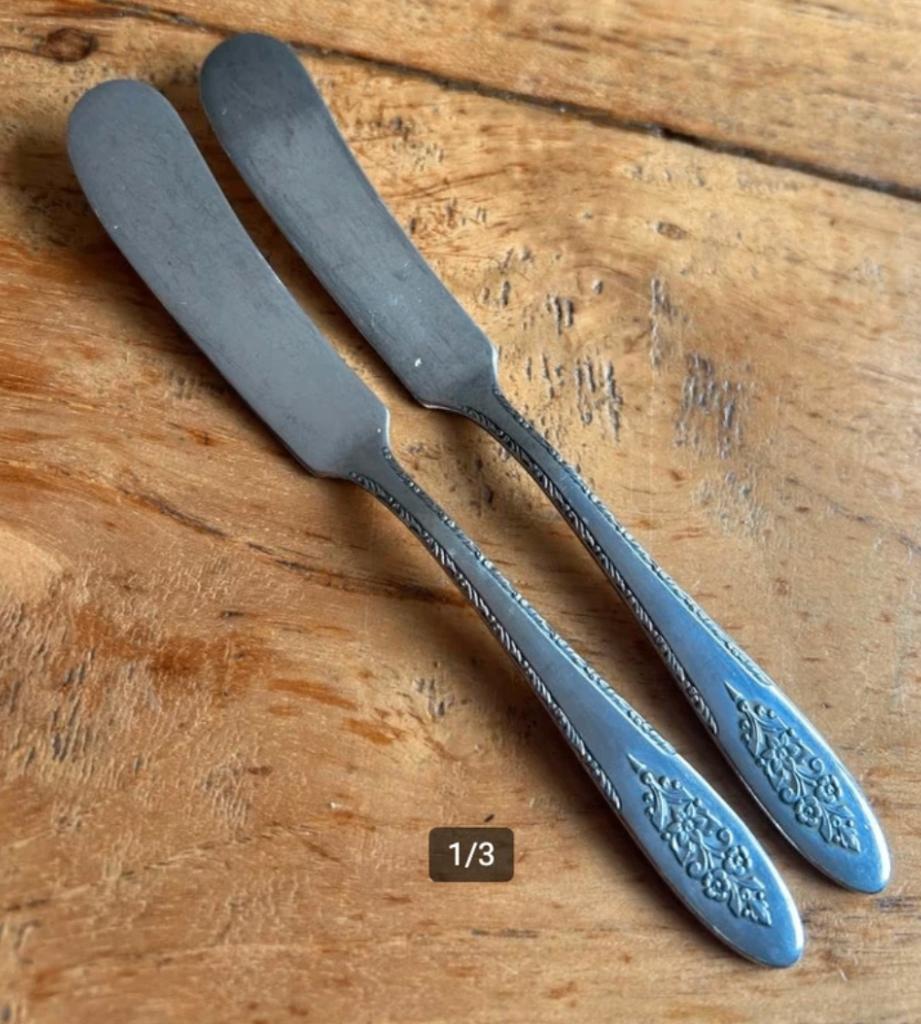2 Verzilverde Botermesjes, Ophalen of Verzenden