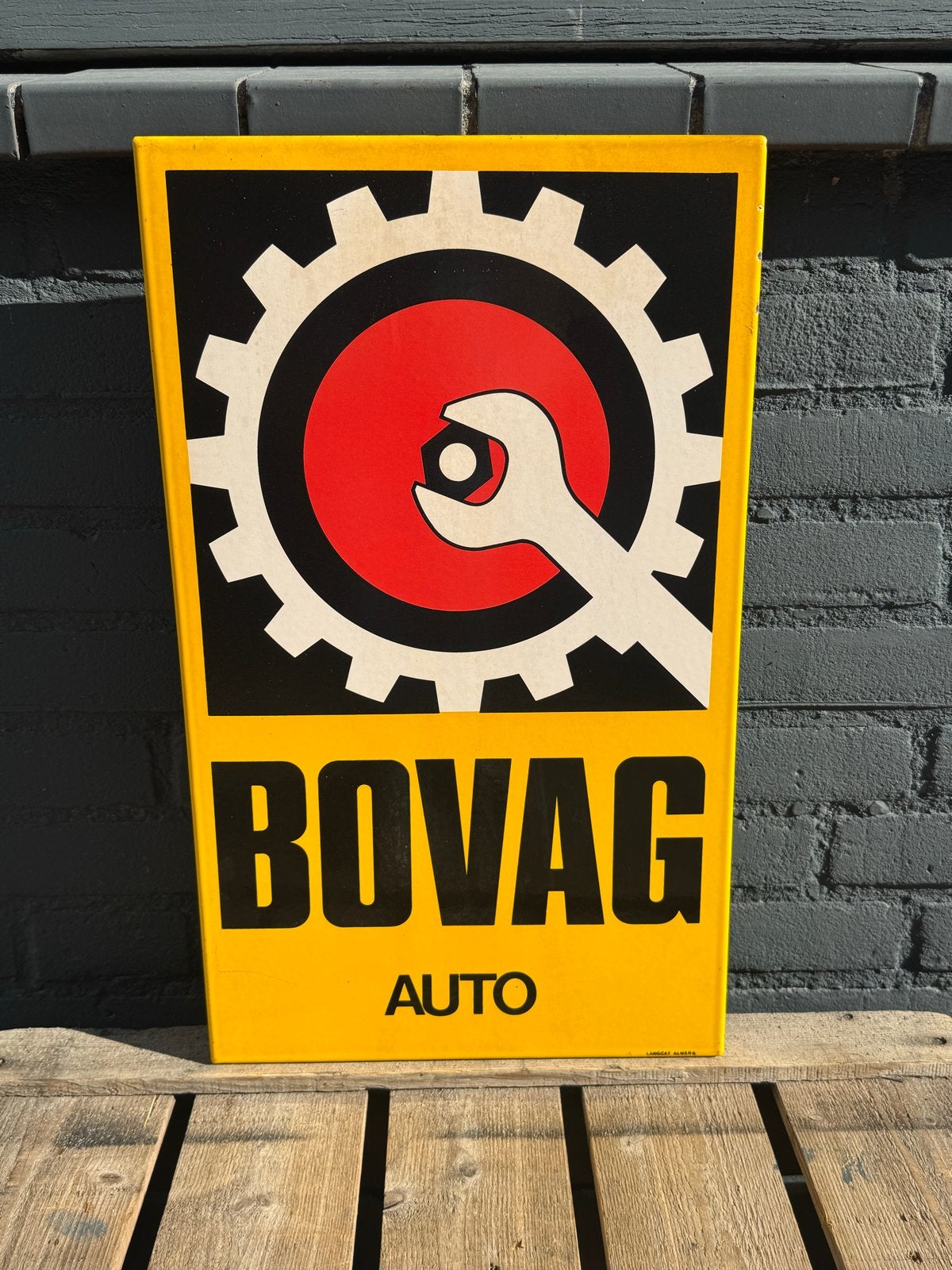 BOVAG AUTO emaille reclamebord -Langcat, Gebruikt, ., Ophalen of Verzenden, .