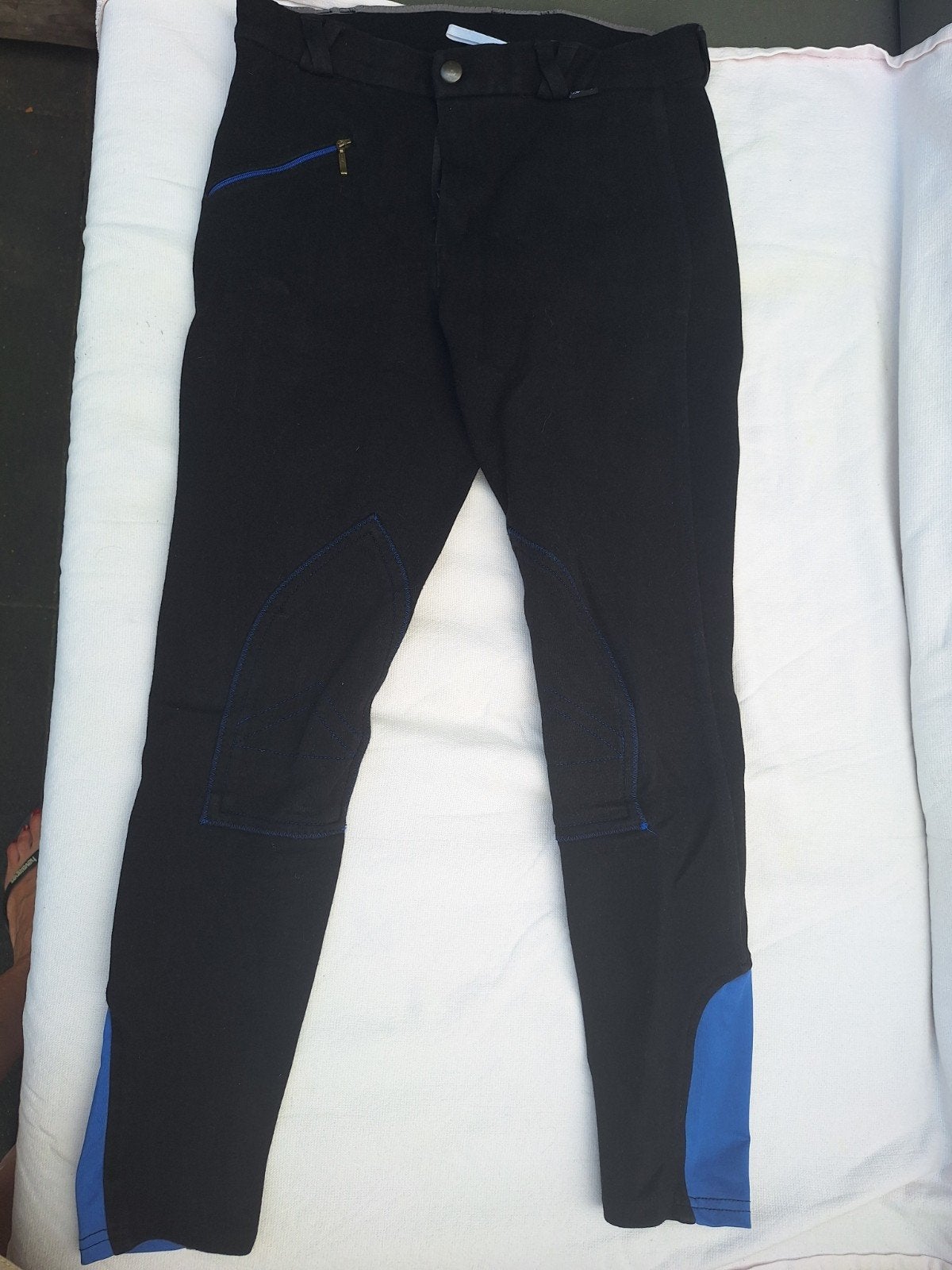 paardrij broek zwart met blauw, maat 164, Ophalen of Verzenden, Gebruikt