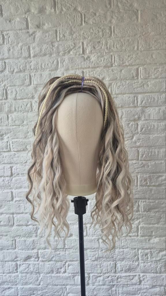 Dreadlocks mix blond en grijs herbruikbare vlechten set 55DE, Onbekend, Ophalen of Verzenden, Nieuw