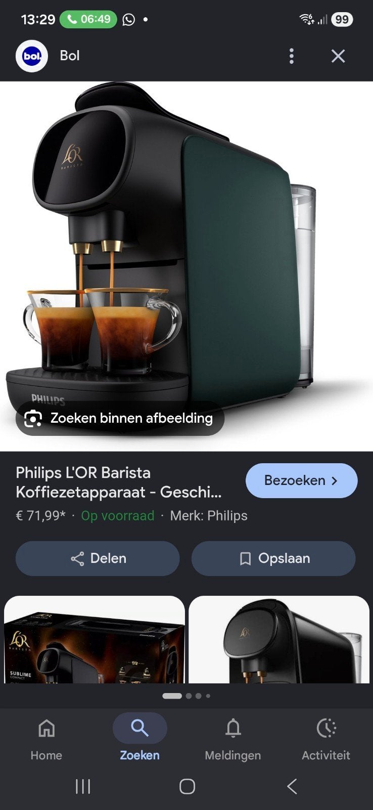 Philips L'OR Barista Koffiezetapparaat - Zo goed als nieuw, Ophalen of Verzenden, Zo goed als nieuw, Koffiemachine, Koffiepads en cups