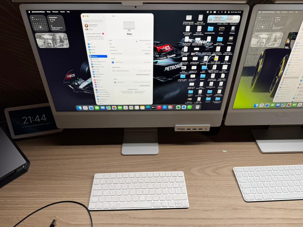 Apple 24 inch m1. 8gb met toetsenbord, Computers en Software, Ophalen of Verzenden, Zo goed als nieuw, IMac