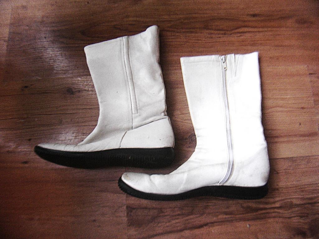 Leren witte laarsjes Mt 38, Kleding | Dames, Schoenen, Ophalen of Verzenden, Zo goed als nieuw, Wit