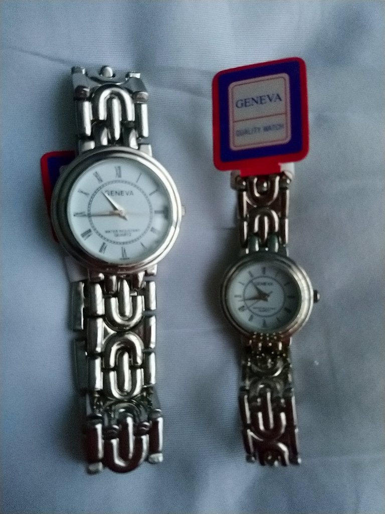horloge dames en heren geneva, zilverkleurig, Overige merken, Staal, Staal, Polshorloge