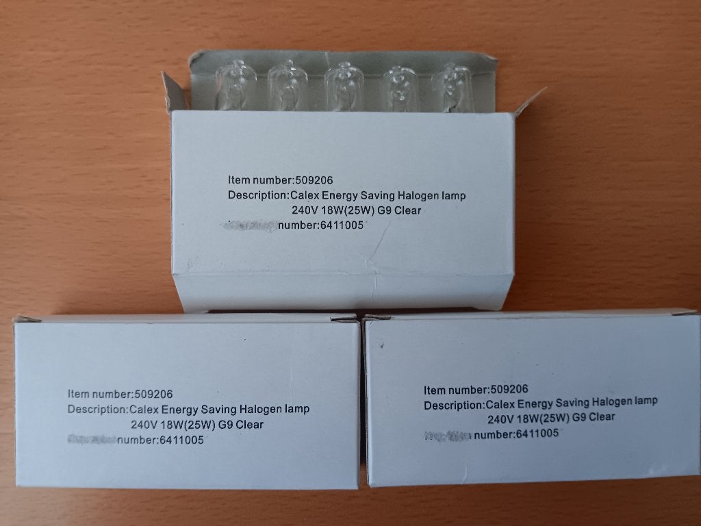 Calex G9 Halogeen lamp 230V 18W(25W)helder doosje á 5 stuks, Ophalen, Nieuw, G9, Overige typen