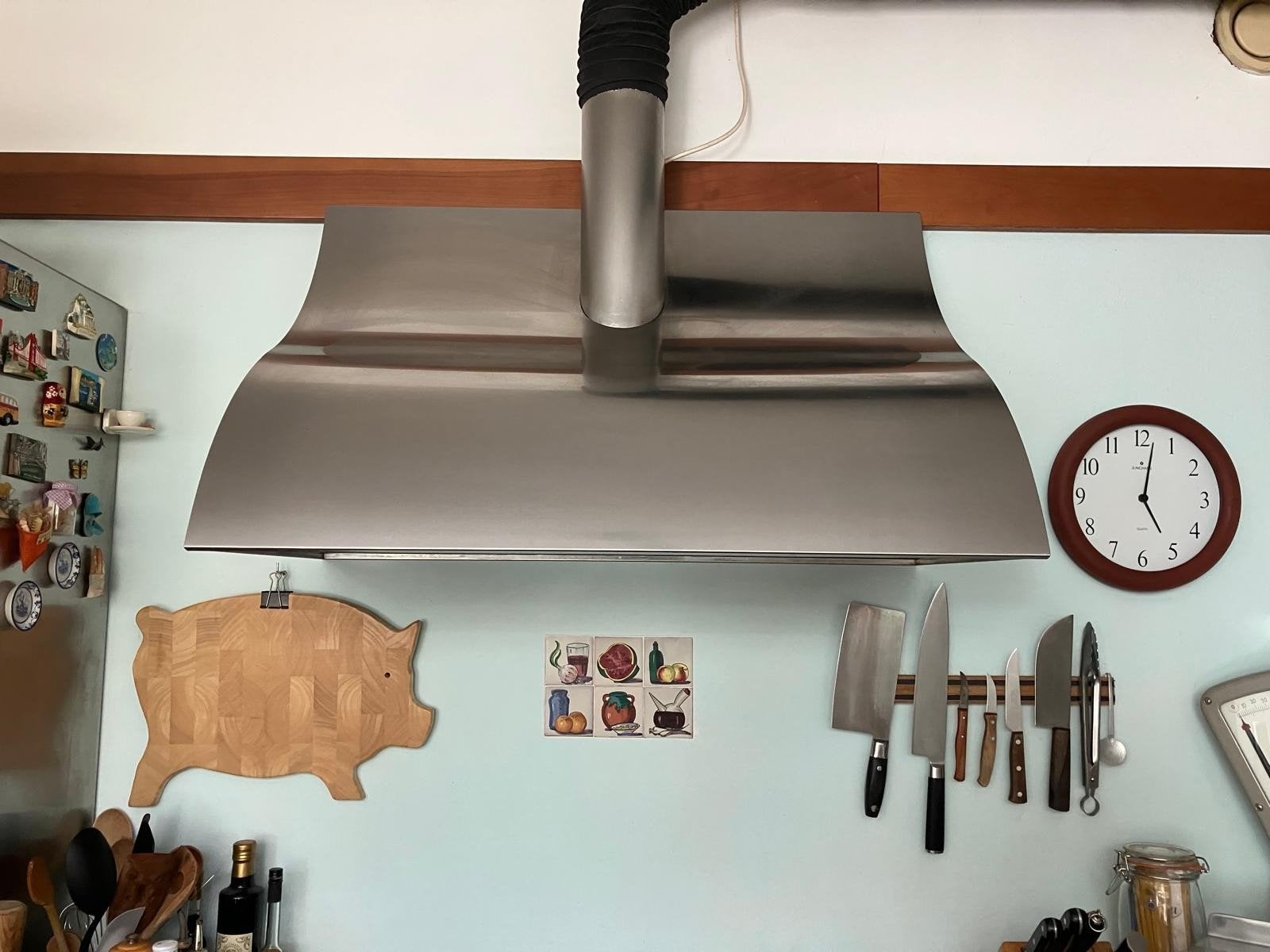 RVS afzuigkap, 90 cm breed, Italiaans design, Witgoed en Apparatuur, Ophalen, Zo goed als nieuw, Wandschouwkap