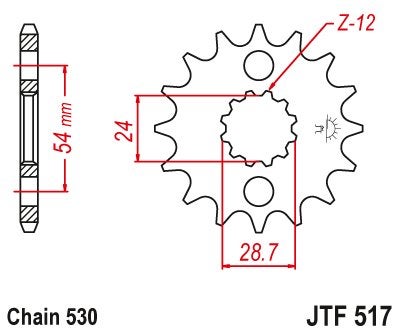 jtf517.17 voortandwiel kawasaki gpz zx zzr 750 900 1100 1200, Motoren, Ophalen of Verzenden, Nieuw