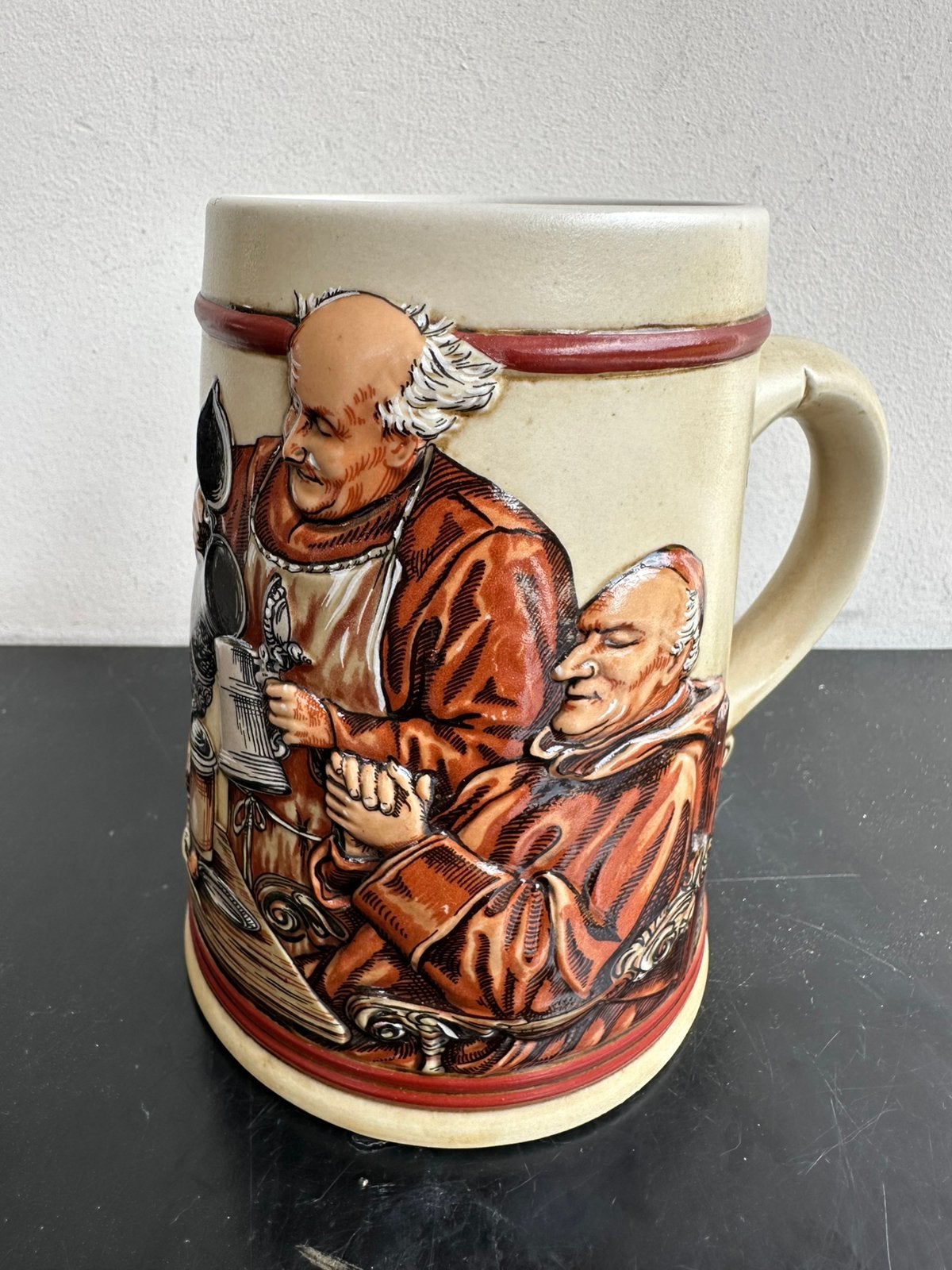 Aardewerk Duitse bierpul Monicken relief, Verzamelen, Ophalen of Verzenden, Gebruikt