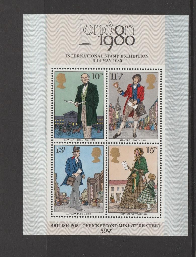 Engeland blok 100th Anniv. of Rowland Hill's Death (1979)., Verzenden, Postfris