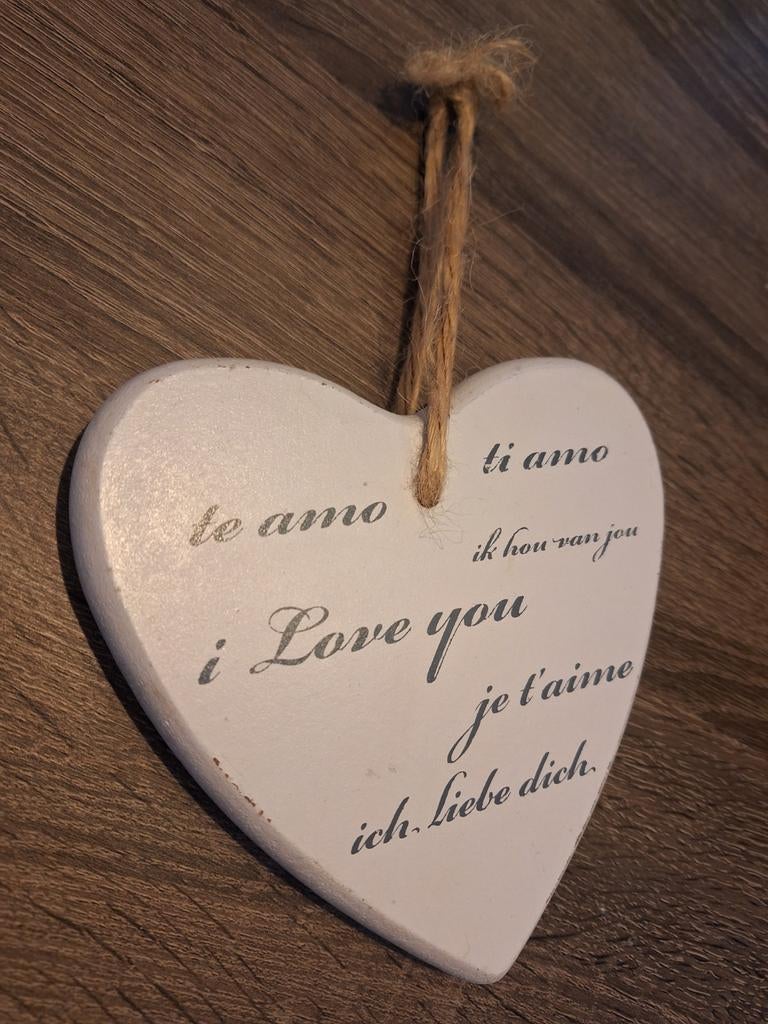 Hartje met tekst, Ophalen of Verzenden, Gebruikt