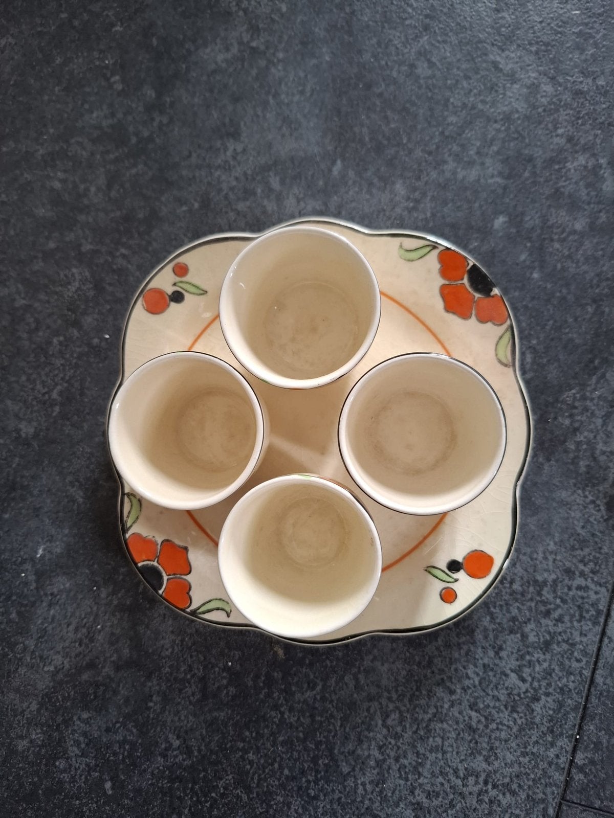 Woods ivory ware England, eierdopjes, Ophalen of Verzenden