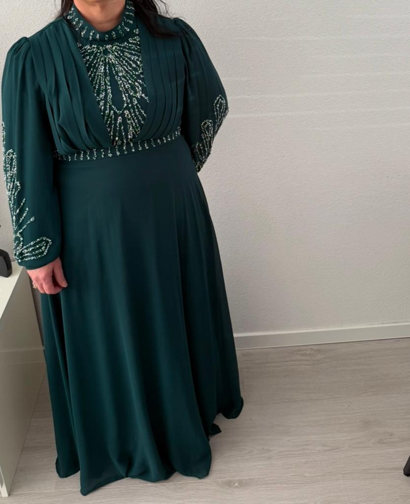 Abiye/tesettür elbise/avondjurk 44 €50, Galajurk, Blauw, Maat 42/44 (L), Ophalen of Verzenden