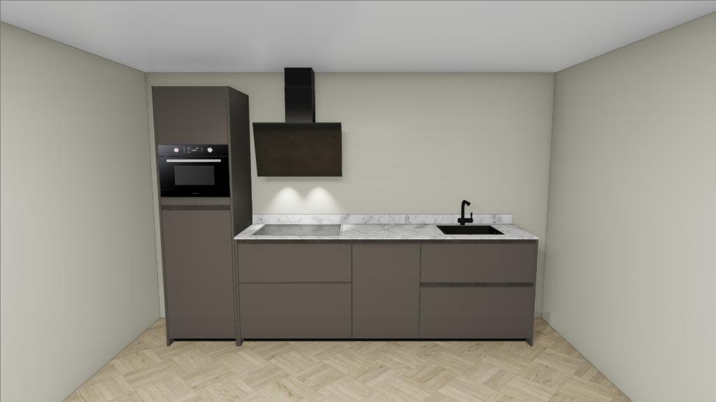 Showr. keuken greeploos mat, Dekton blad, inclusief appa, Ophalen, Nieuw, Enkelwandige keuken, Greeploos