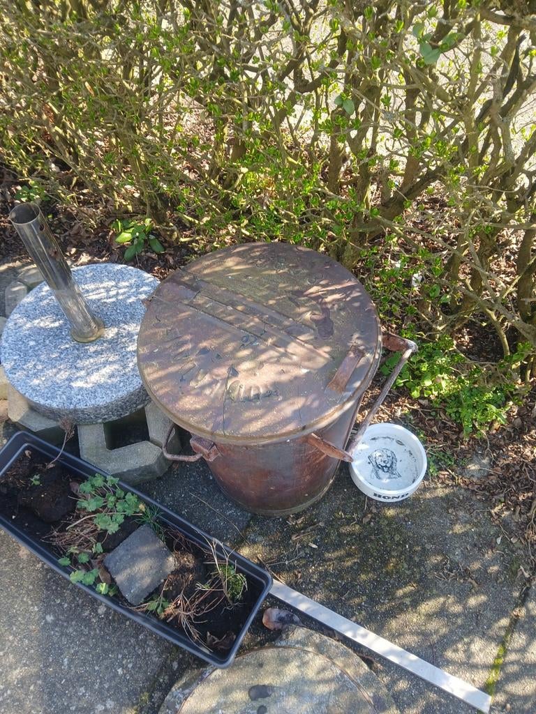 Zinken prullenbak vuilnisbak Rotterdam, Huis en Inrichting, Ophalen of Verzenden, Minder dan 50 cm