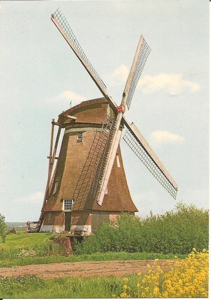 Ansichtkaart Poldermolen Hank, Zuid-Hollandse Molen, Ophalen of Verzenden, 1980 tot heden, Ongelopen, Zuid-Holland