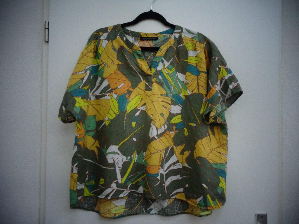 Betty Barclay linnen top, groen, wit mosterdgeel, maat 46, Maat 46/48 (XL) of groter, Betty Barclay, Ophalen of Verzenden, Zo goed als nieuw