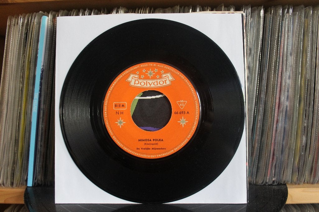 7" Single Vrolijke Mijnwerkers - Mimosa Polka / Wiener Prate, Gebruikt, 7 inch, Ophalen of Verzenden, Pop