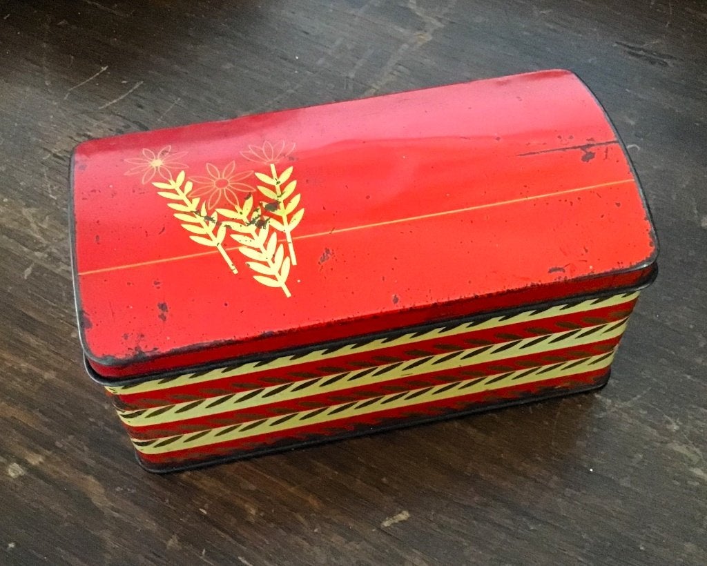 Collectors item !!! Biscuittrommeltje Albert Heijn vintage, Ophalen of Verzenden, Gebruikt, Koek(jes), Overige merken