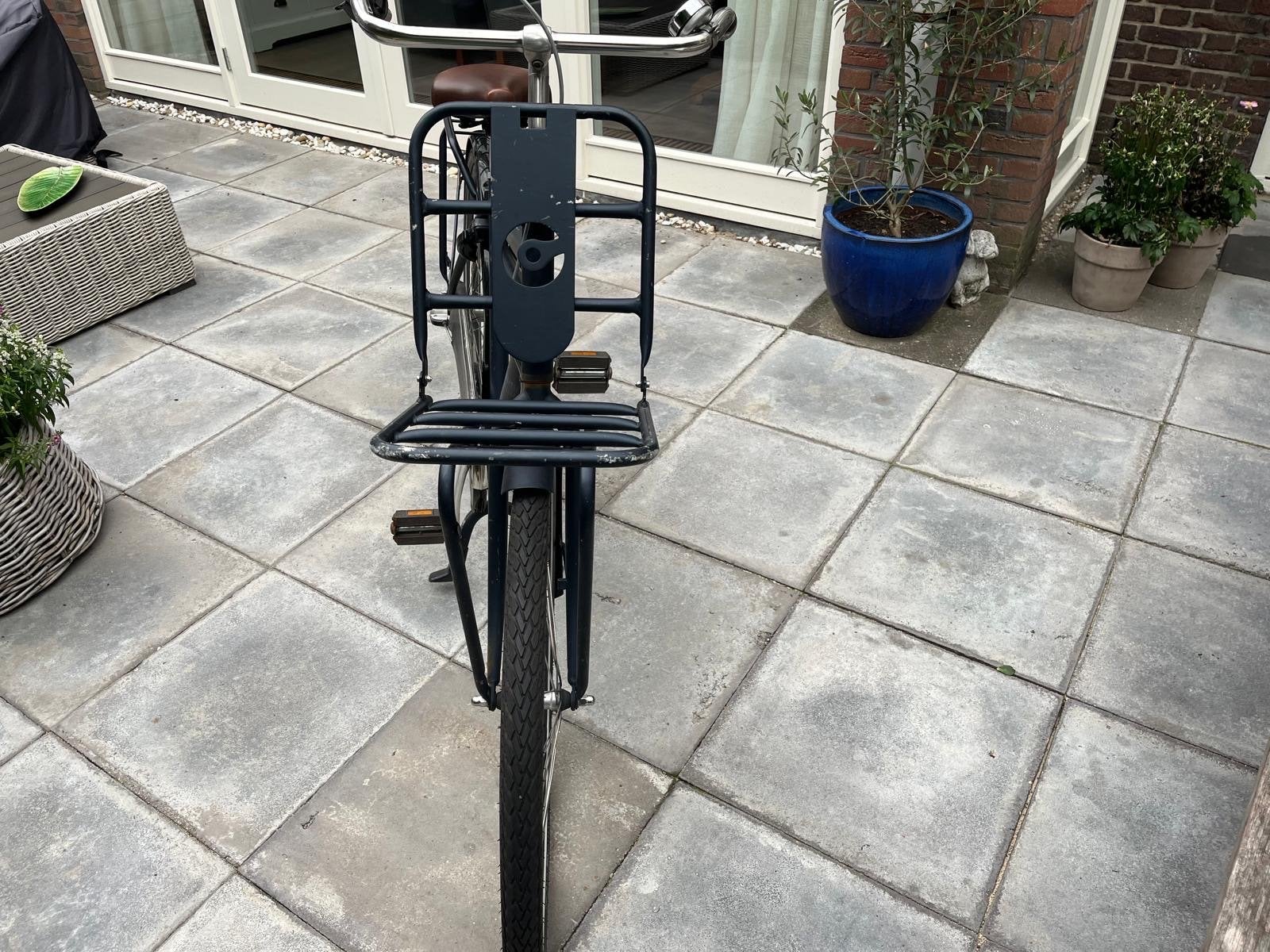 Cortina U4 Transportfiets - zwart met bruin zadel opknapper, Ophalen, Gebruikt, 26 inch of meer, Versnellingen