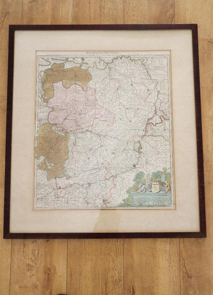 Antieke kaart van Brabant 1720, Pieter Schenck, Ophalen of Verzenden, Gravure, 1700 - 1799