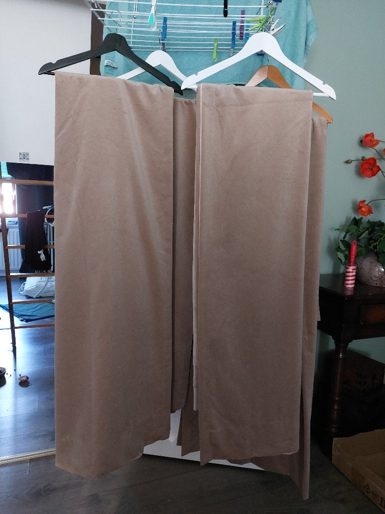 overgordijnen, Met haken, Overige merken, Fluweel, Beige