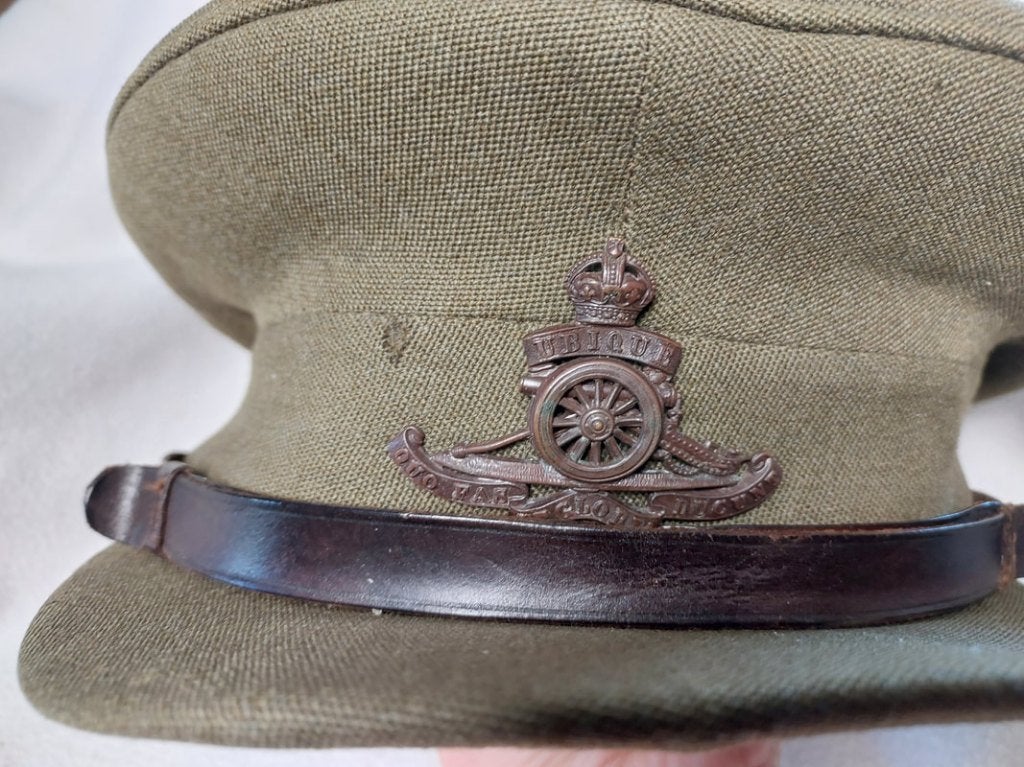 Britse wo2 RA cap, Ophalen of Verzenden, Landmacht, Engeland, Helm of Baret