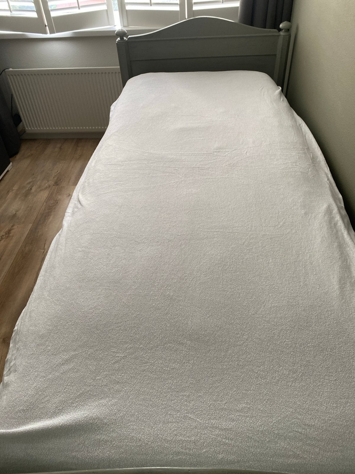 Eenpersoons molton matrasbeschermer, Gebruikt, Eenpersoons, Matrasbeschermer, Wit