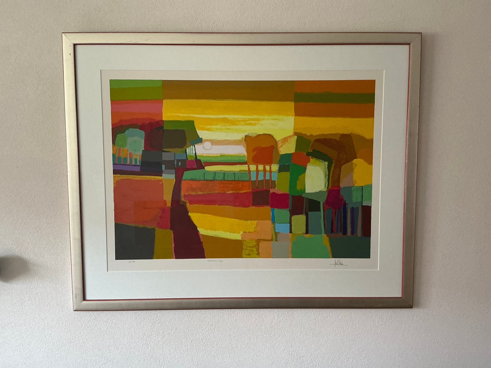 Grote zeefdruk Ton Schulten “Nazomer 1999” gesigneerd, Antiek en Kunst, Ophalen, Landschappen, Zeefdruk, Origineel