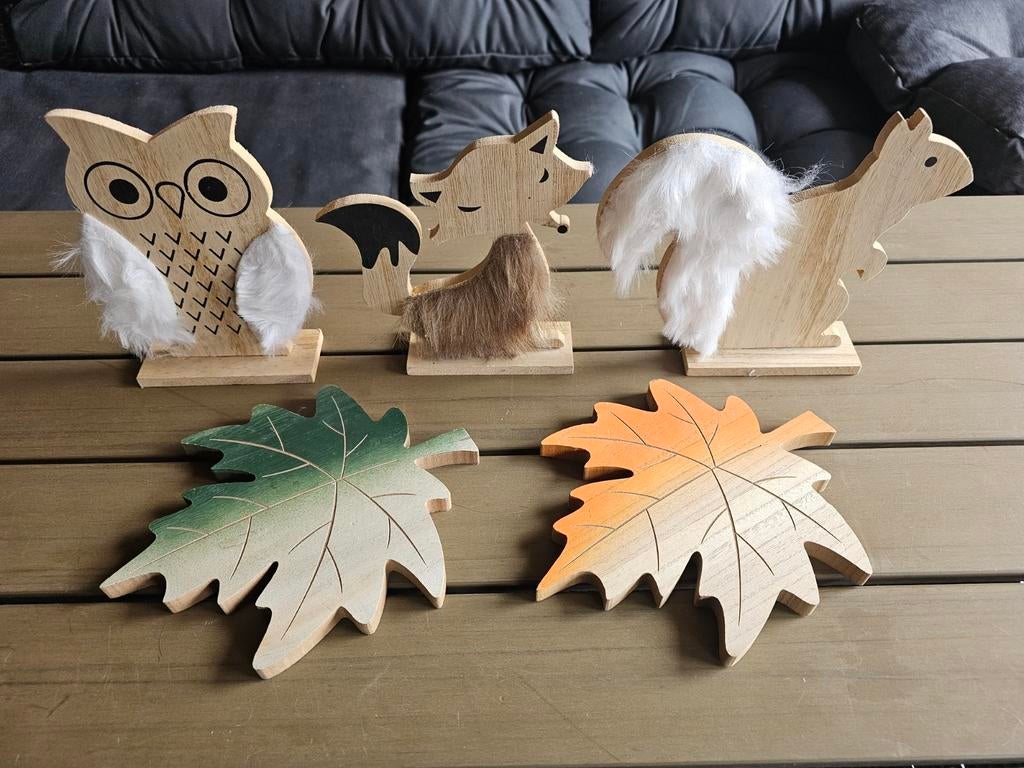 Decoratie herfst hout, Ophalen of Verzenden, Nieuw, Beeldje of Figuurtje