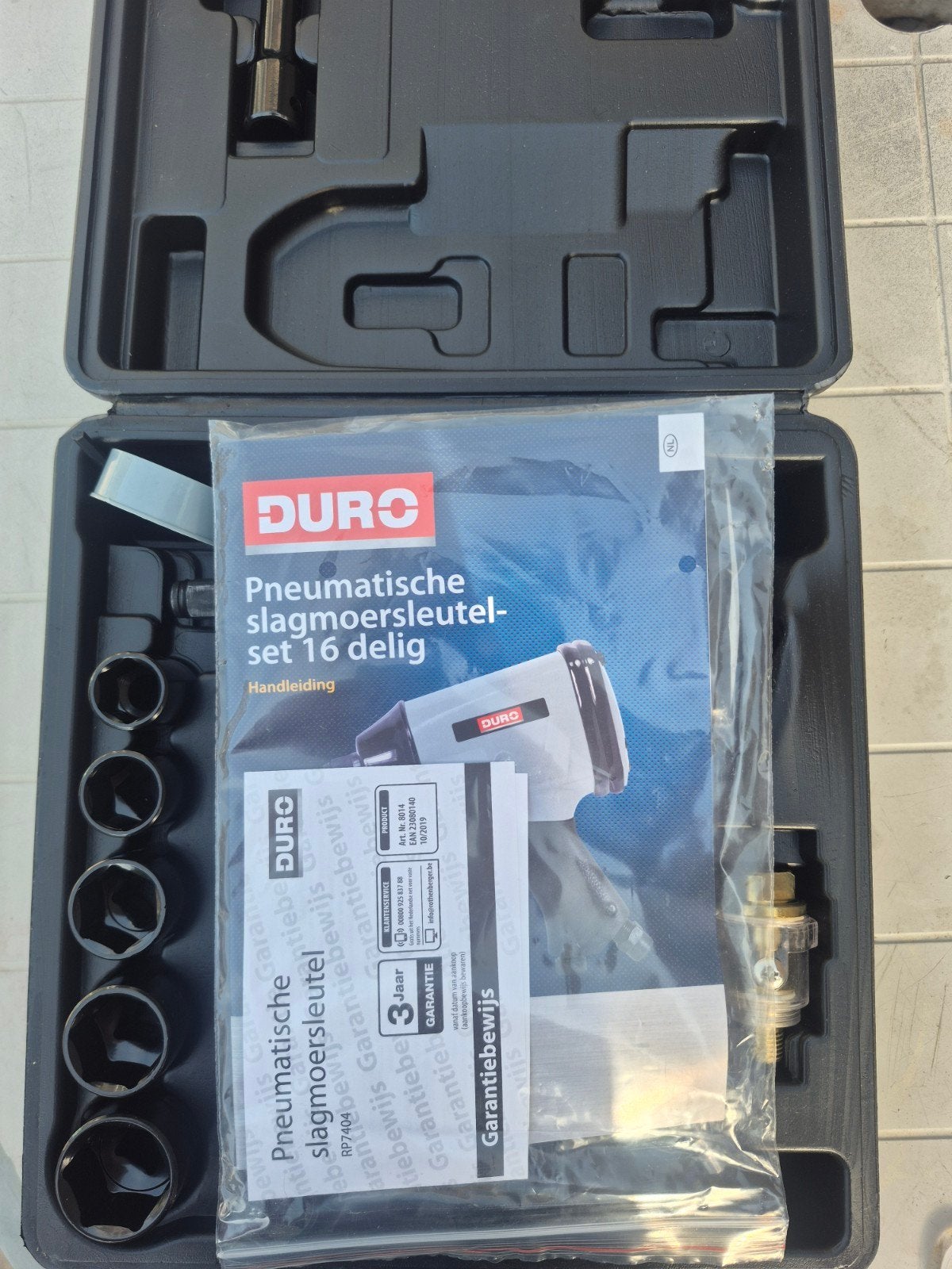 Duro Pneumatische Slagmoersleutelset 16-delig, Ophalen, Nieuw, Sleutel/ratel, Overige merken