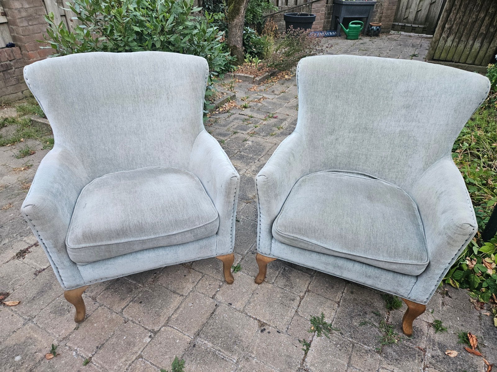 2 Riviera Maison fauteuils - opknapper, Huis en Inrichting, Fauteuils, Ophalen, Gebruikt, 75 tot 100 cm, Stof