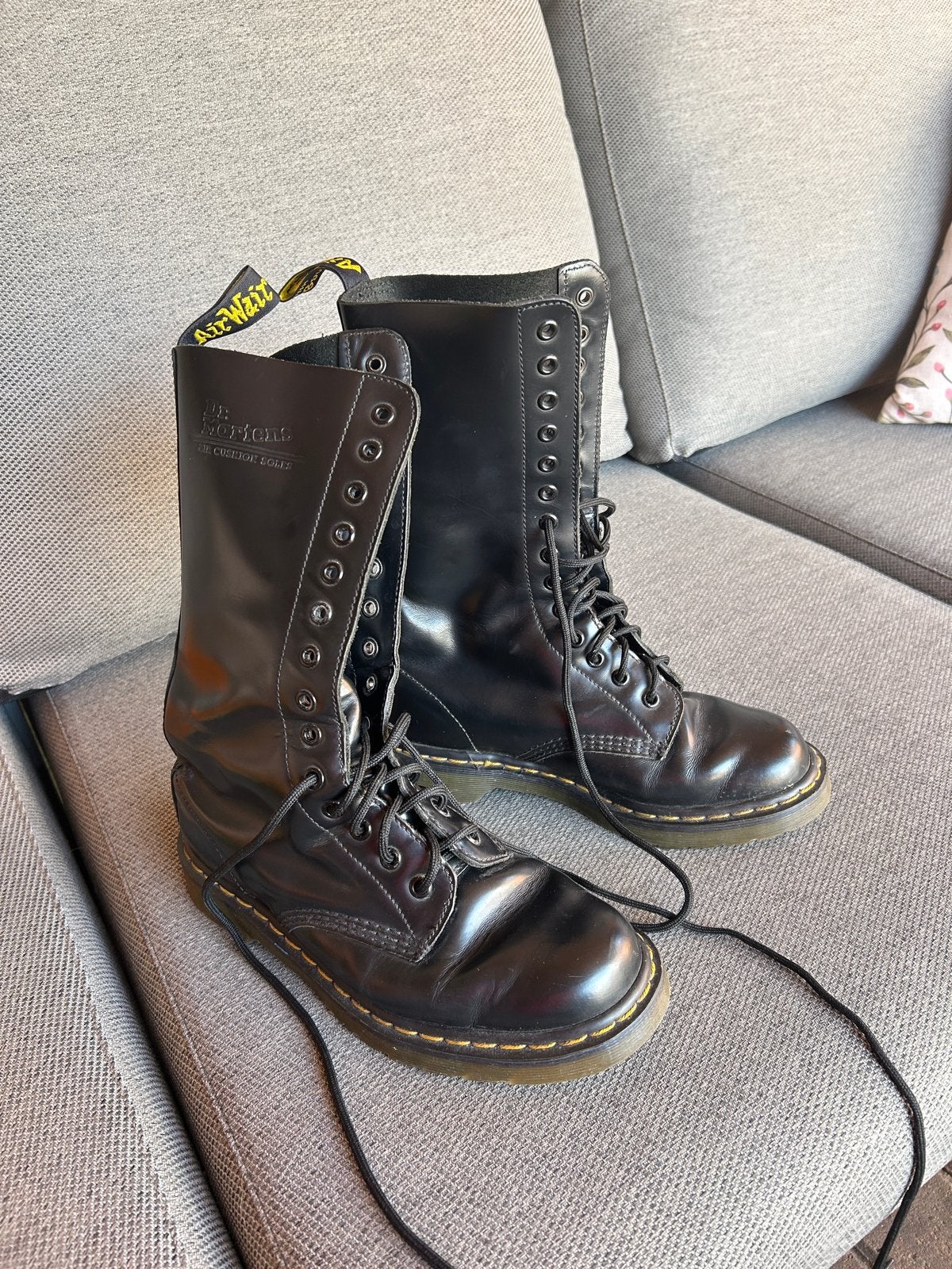 Dr. Martens 14-gaats laarzen - Zwart, Ophalen of Verzenden, Gedragen, Zwart, Hoge laarzen